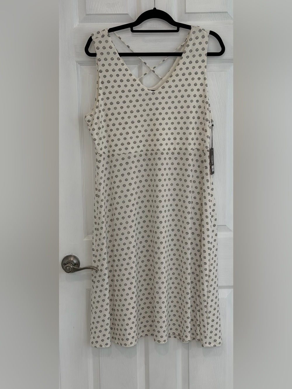 Vince Camuto Cream Dress with Black small  flowers Print